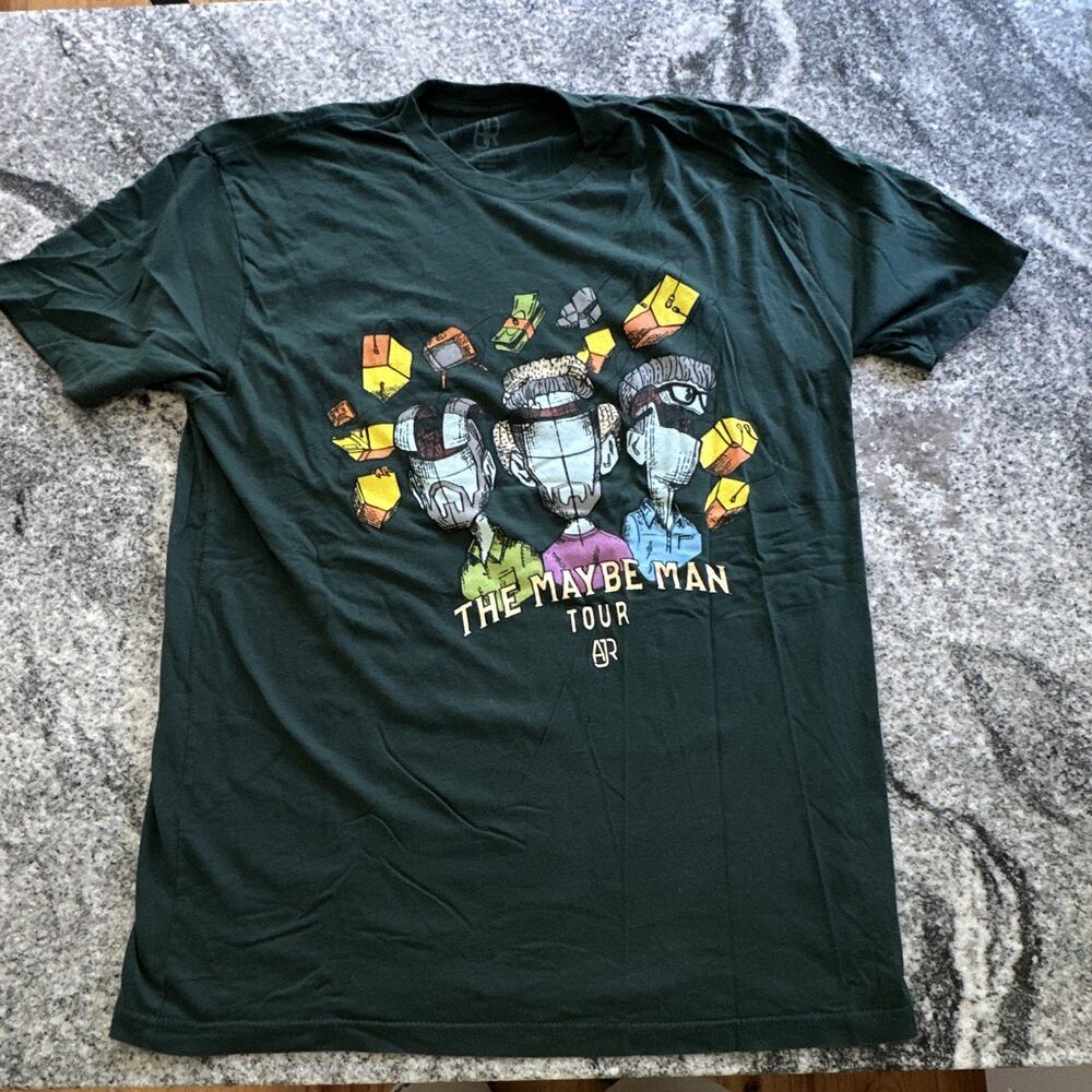 AJR The Maybe Man Tour 2024 Graphic T-Shirt Black Unisex XL Crew Neck